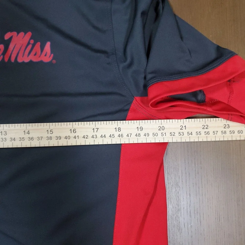 Nike Dri-Fit Ole Miss Polo Golf Shirt Men's Size Medium Gray And Red - Picture 5 of 9